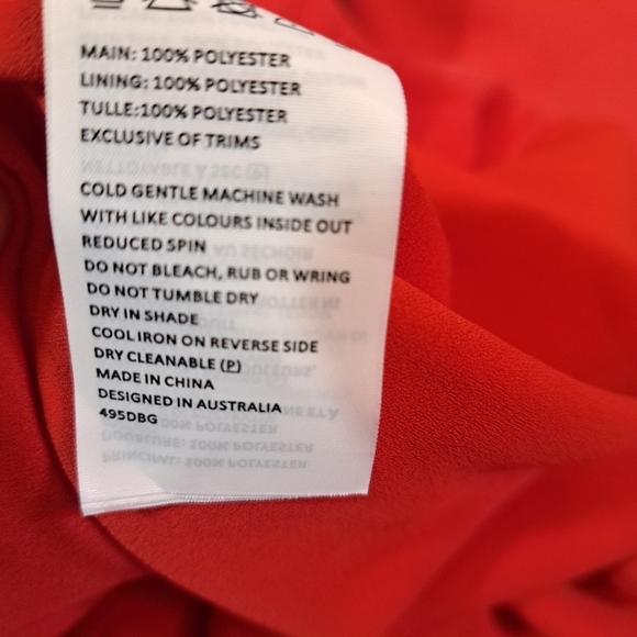 Bardot Junior Winona Ruffled Red Wrap Dress Size Large 12-14 - Picture 6 of 8